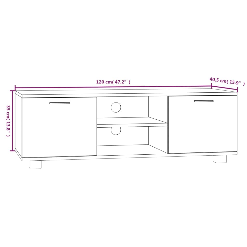 TV-Schrank Weiß 120x40,5x35 cm Holzwerkstoff