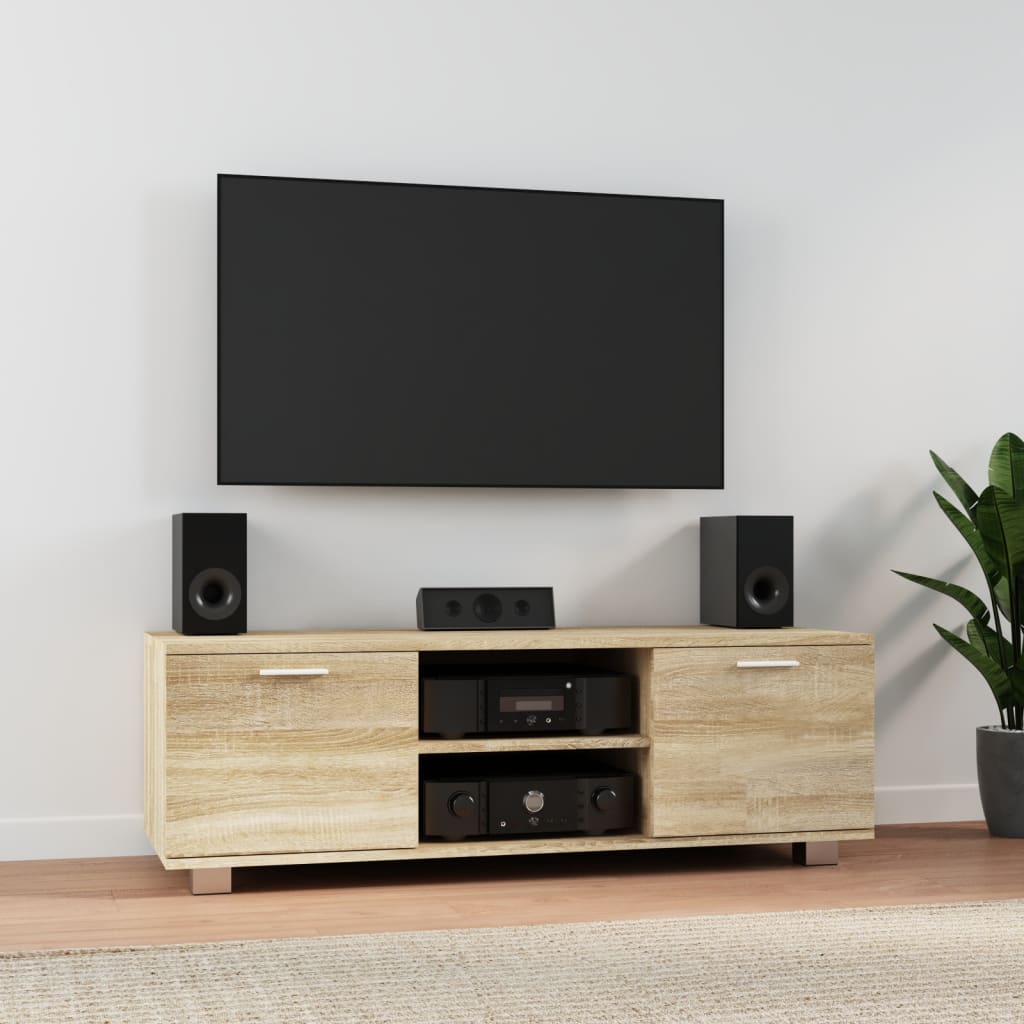 Meuble TV en chêne Sonoma 120x40,5x35 cm, matériau à base de bois
