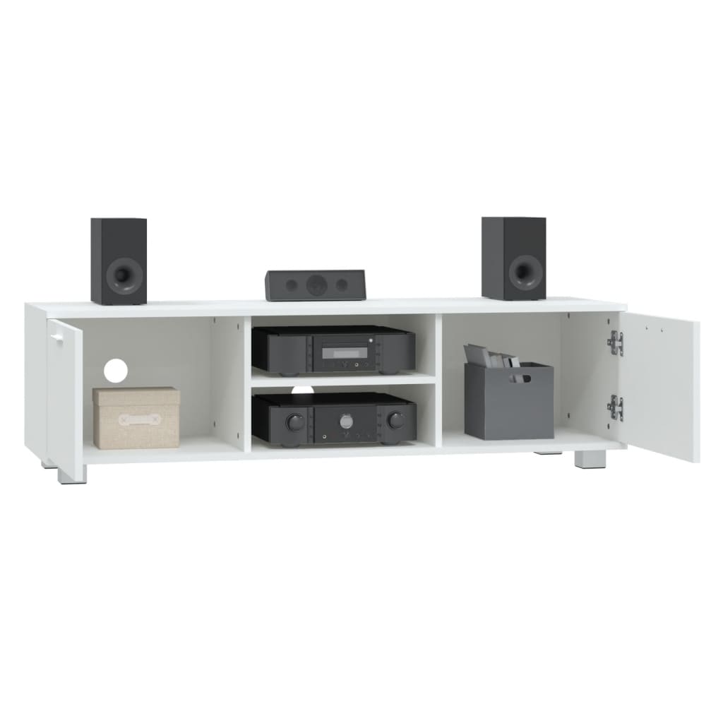 Meuble TV blanc 140x40,5x35 cm en matériau à base de bois