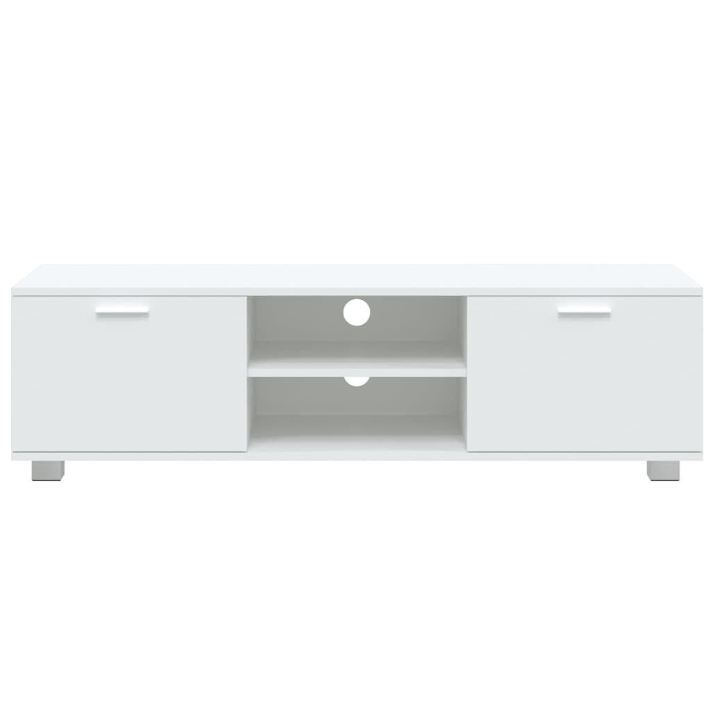 Meuble TV blanc 140x40,5x35 cm en matériau à base de bois