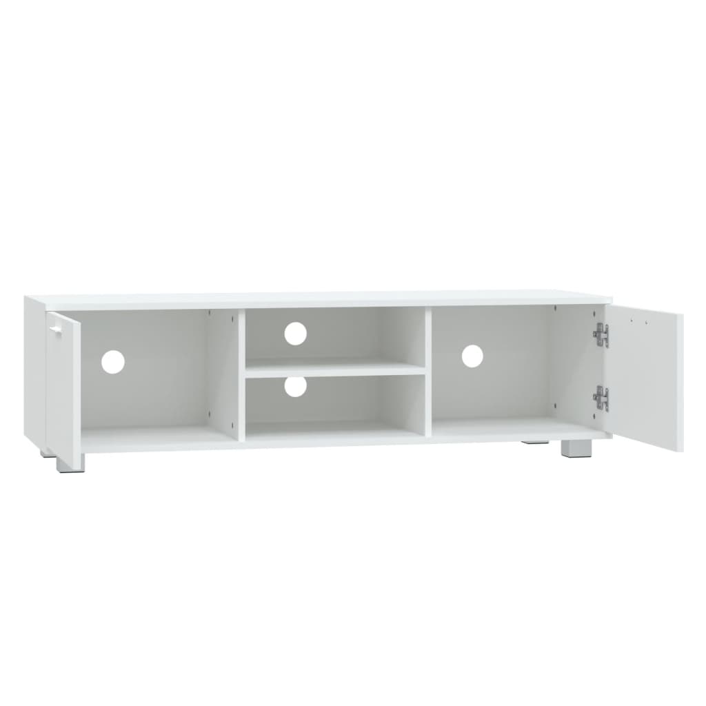 Meuble TV blanc 140x40,5x35 cm en matériau à base de bois