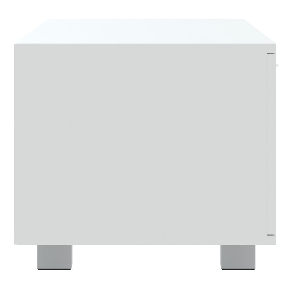 Meuble TV blanc 140x40,5x35 cm en matériau à base de bois