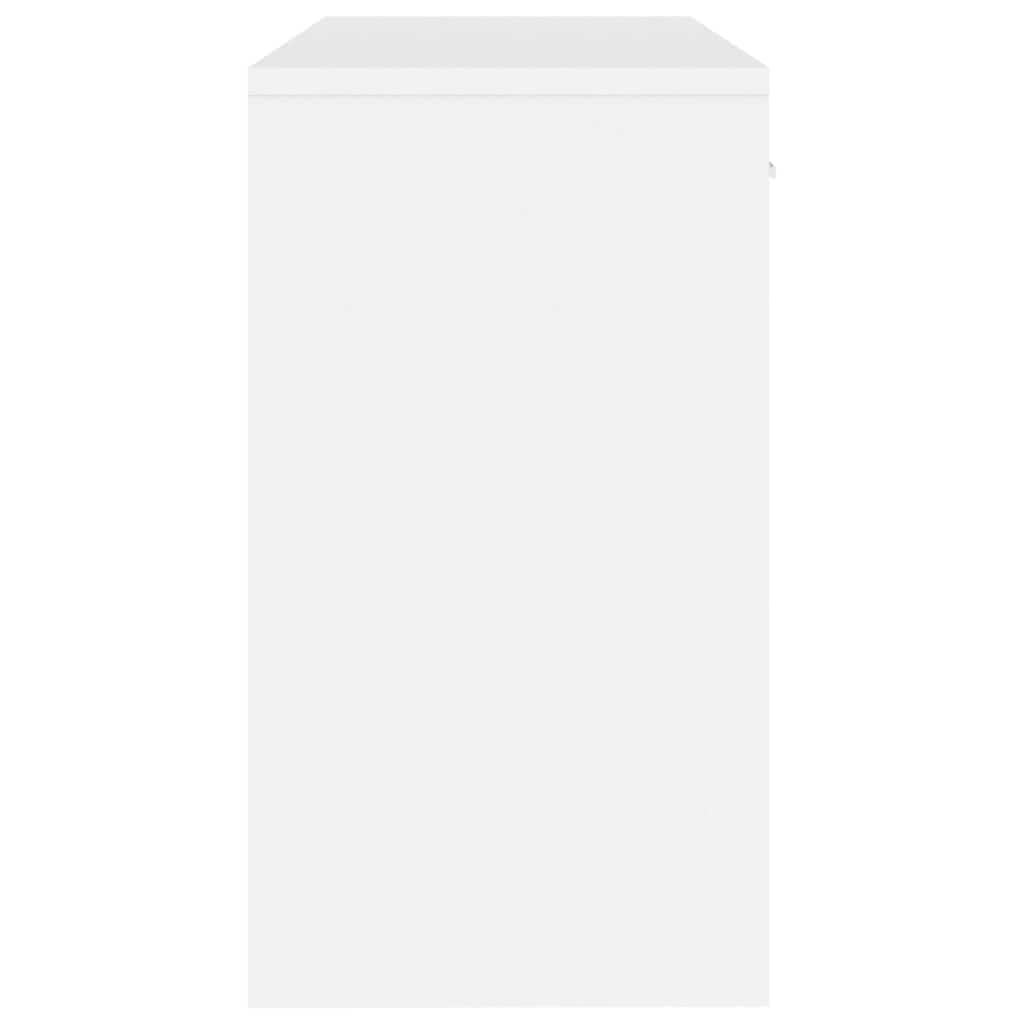 Schreibtisch mit Stauraum Hochglanz-Weiß 100x40x73 cm