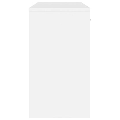Schreibtisch mit Stauraum Hochglanz-Weiß 100x40x73 cm