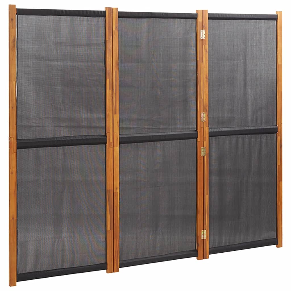 3-tlg. Raumteiler Schwarz 210x180 cm