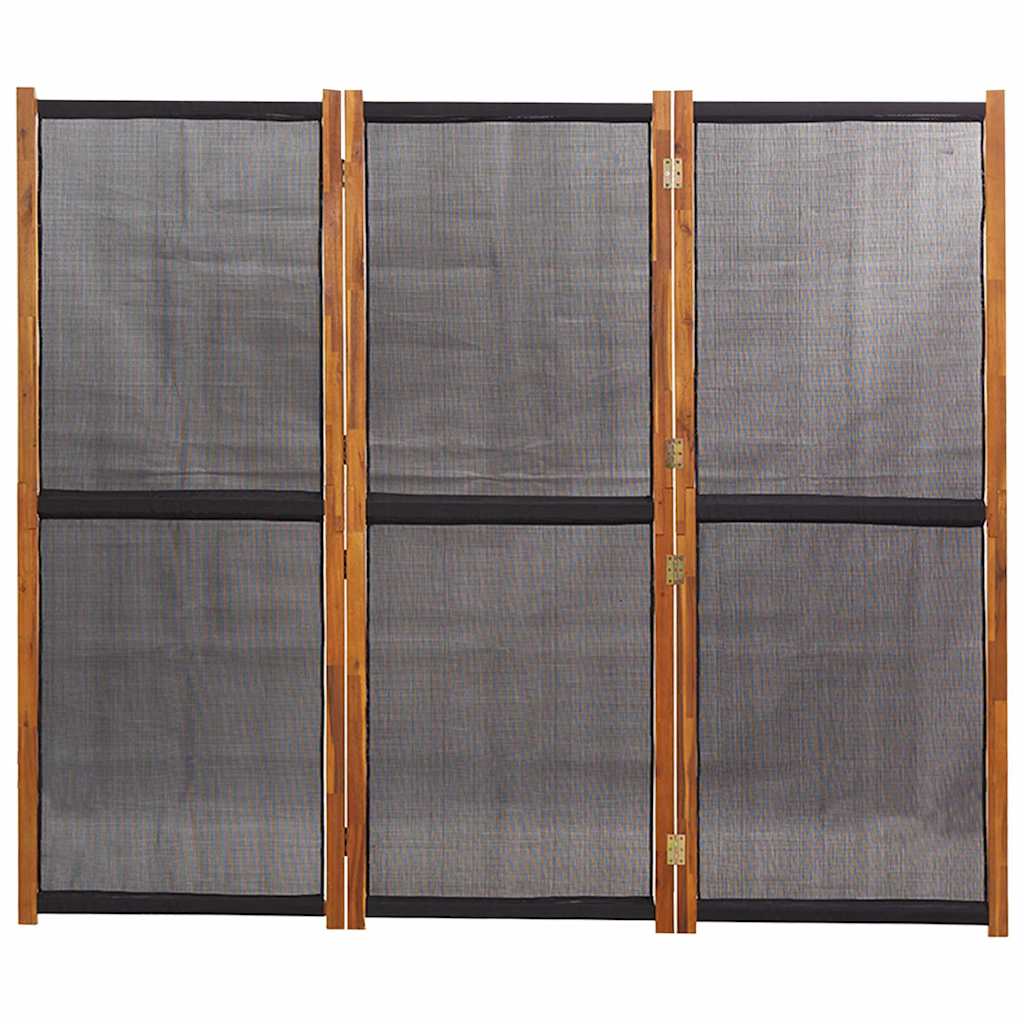 3-tlg. Raumteiler Schwarz 210x180 cm