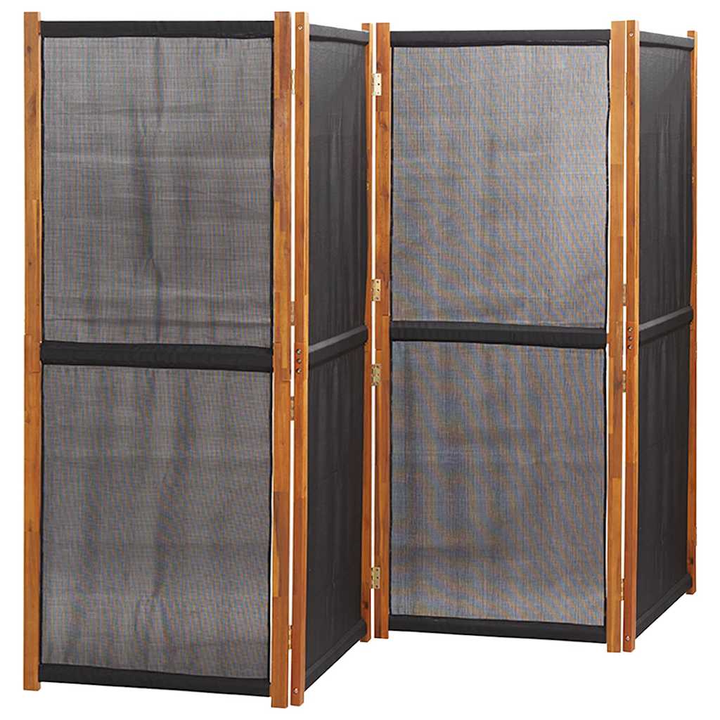 4-tlg. Raumteiler Schwarz 280x180 cm