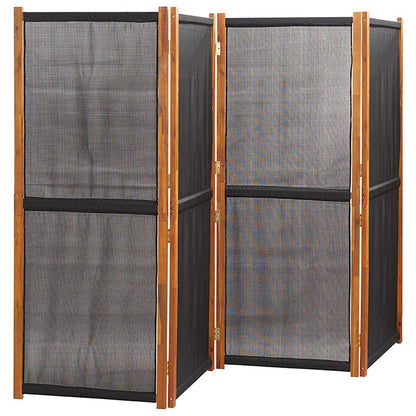 4-tlg. Raumteiler Schwarz 280x180 cm