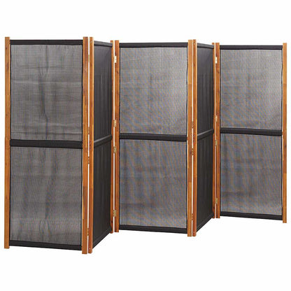 5-tlg. Raumteiler Schwarz 350x180 cm