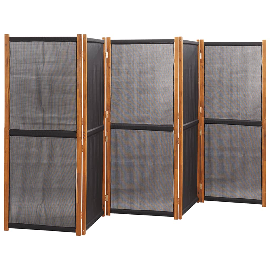 5-tlg. Raumteiler Schwarz 350x180 cm