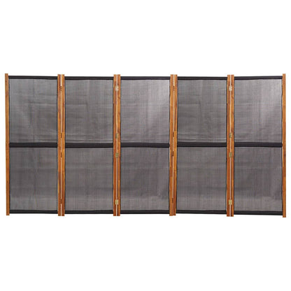 5-tlg. Raumteiler Schwarz 350x180 cm