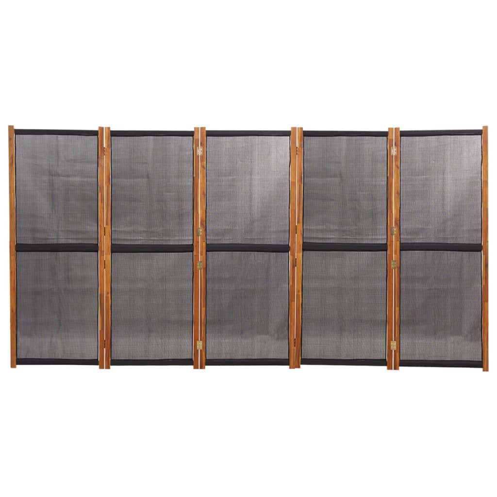 5-tlg. Raumteiler Schwarz 350x180 cm