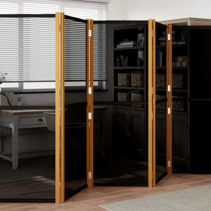 5-tlg. Raumteiler Schwarz 350x180 cm