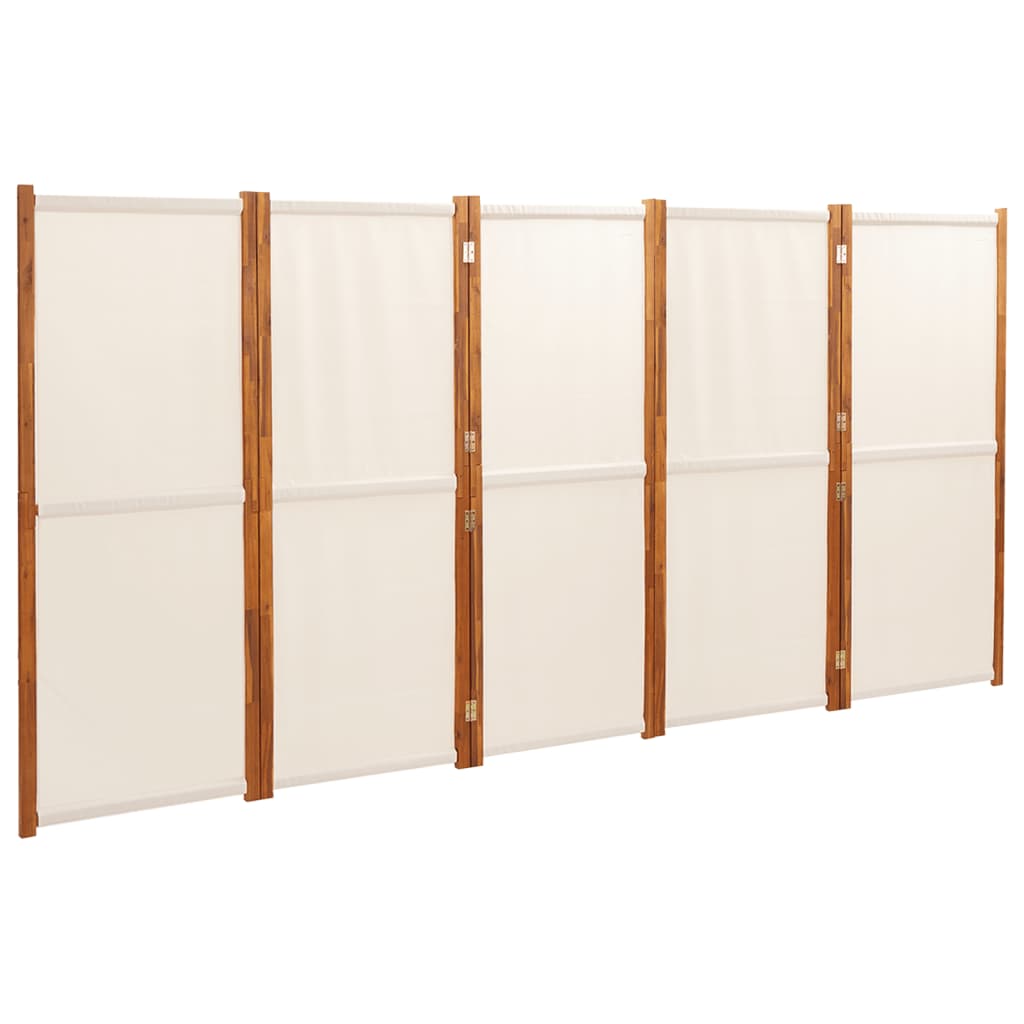 5-tlg. Raumteiler Cremeweiß 350x180 cm