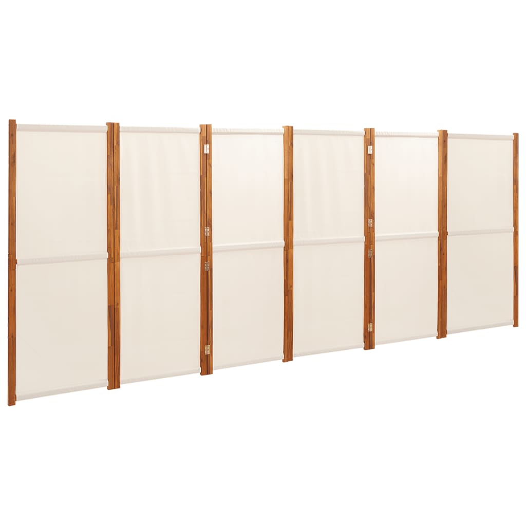 6-tlg. Raumteiler Cremeweiß 420x180 cm