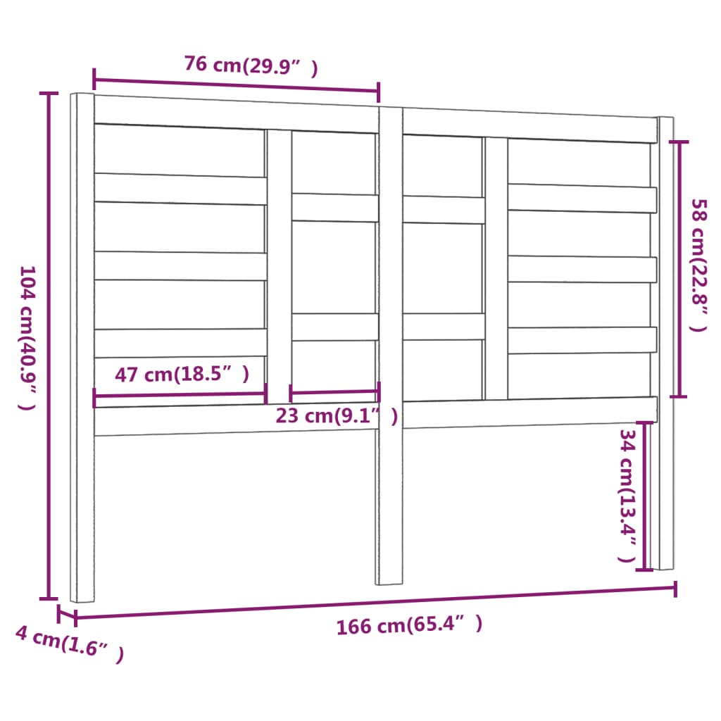 Tête de lit gris 166x4x104 cm bois de pin massif