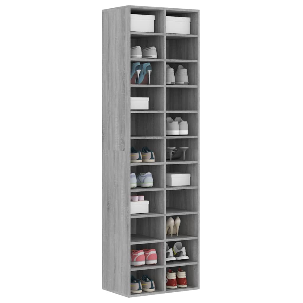 Étagère à chaussures grise Sonoma 54x34x183 cm en bois