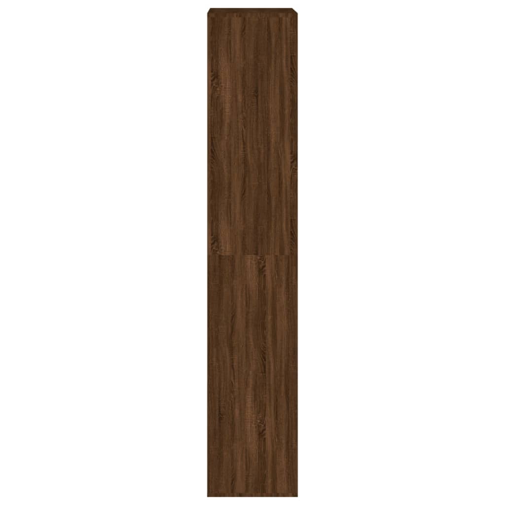 Étagère à chaussures aspect chêne marron 54x34x183 cm matériau bois
