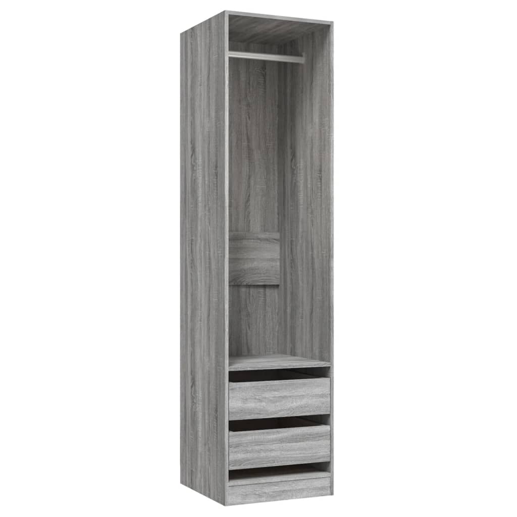 Armoire avec tiroirs gris Sonoma 50x50x200 cm