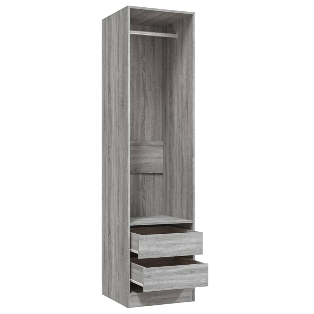 Armoire avec tiroirs gris Sonoma 50x50x200 cm