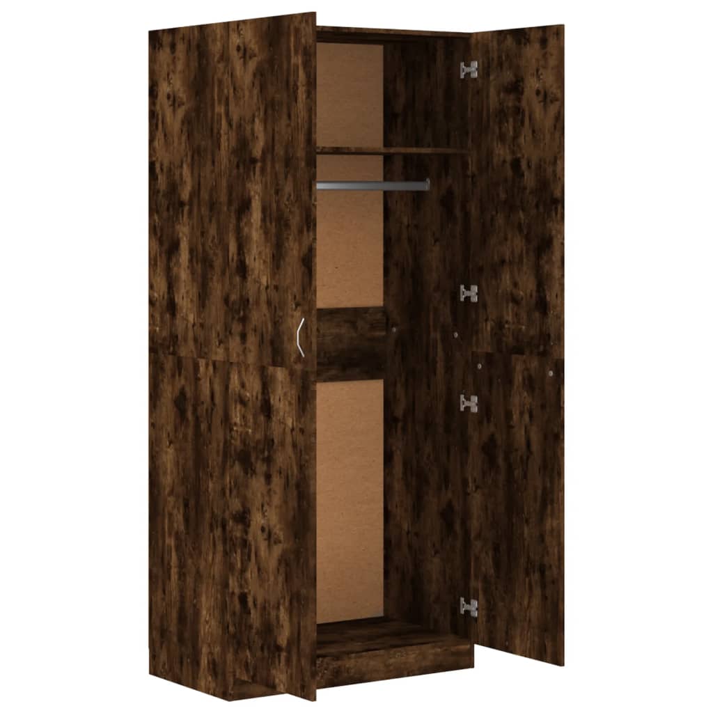 Armoire chêne fumé 90x52x200 cm matériau bois