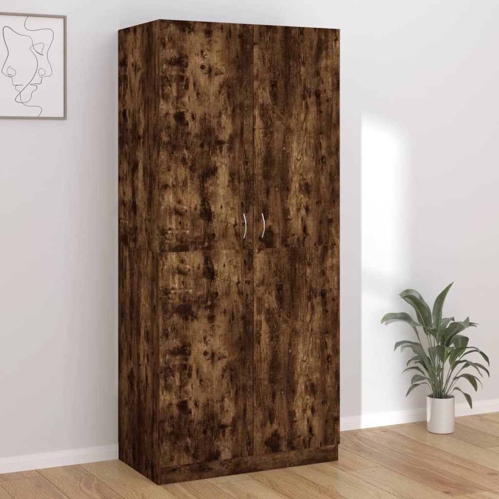 Armoire chêne fumé 90x52x200 cm matériau bois