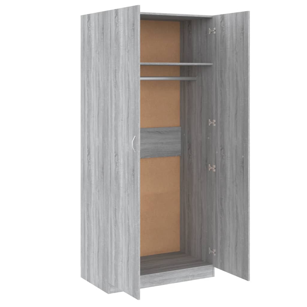 Armoire Sonoma grise 90x52x200 cm en bois