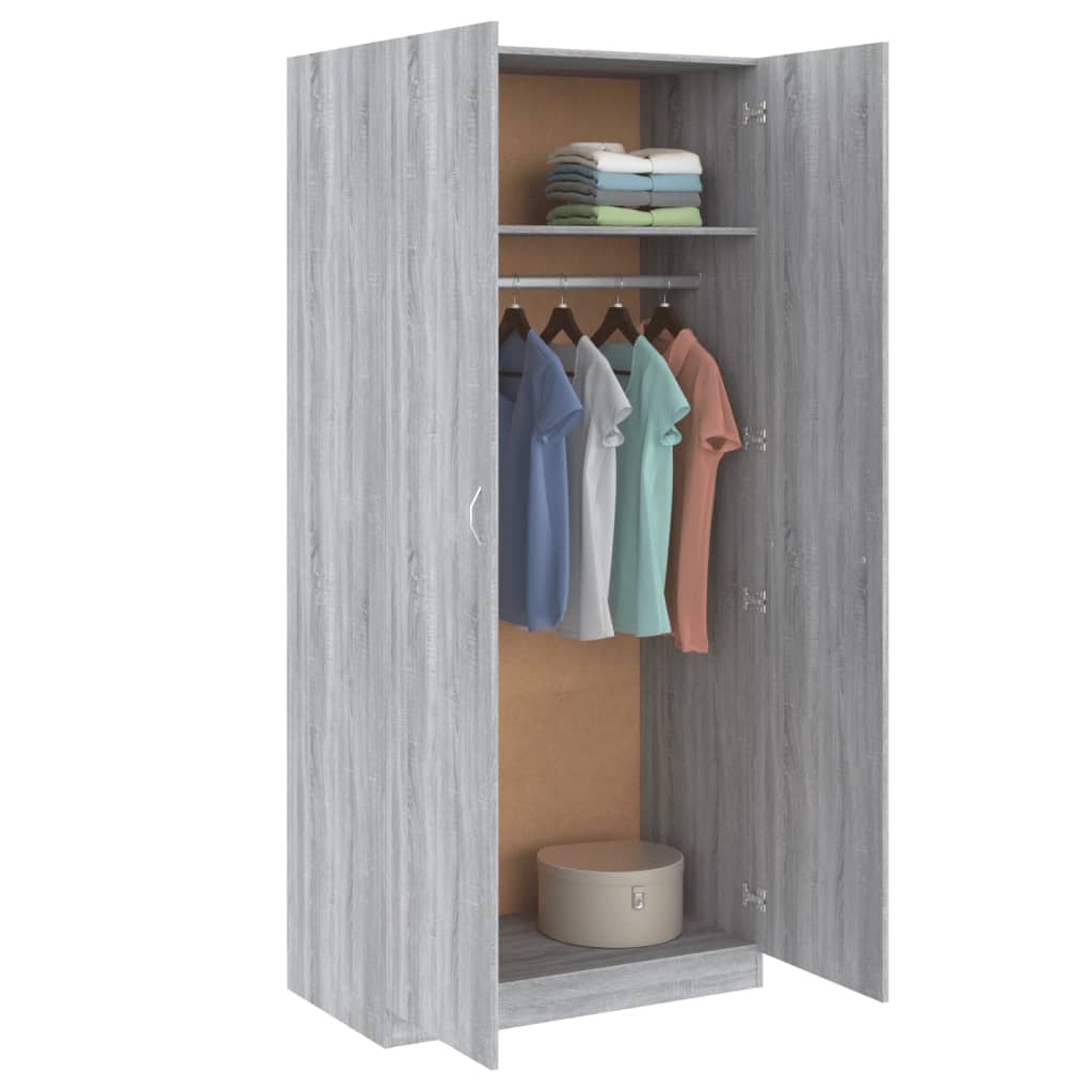 Armoire Sonoma grise 90x52x200 cm en bois