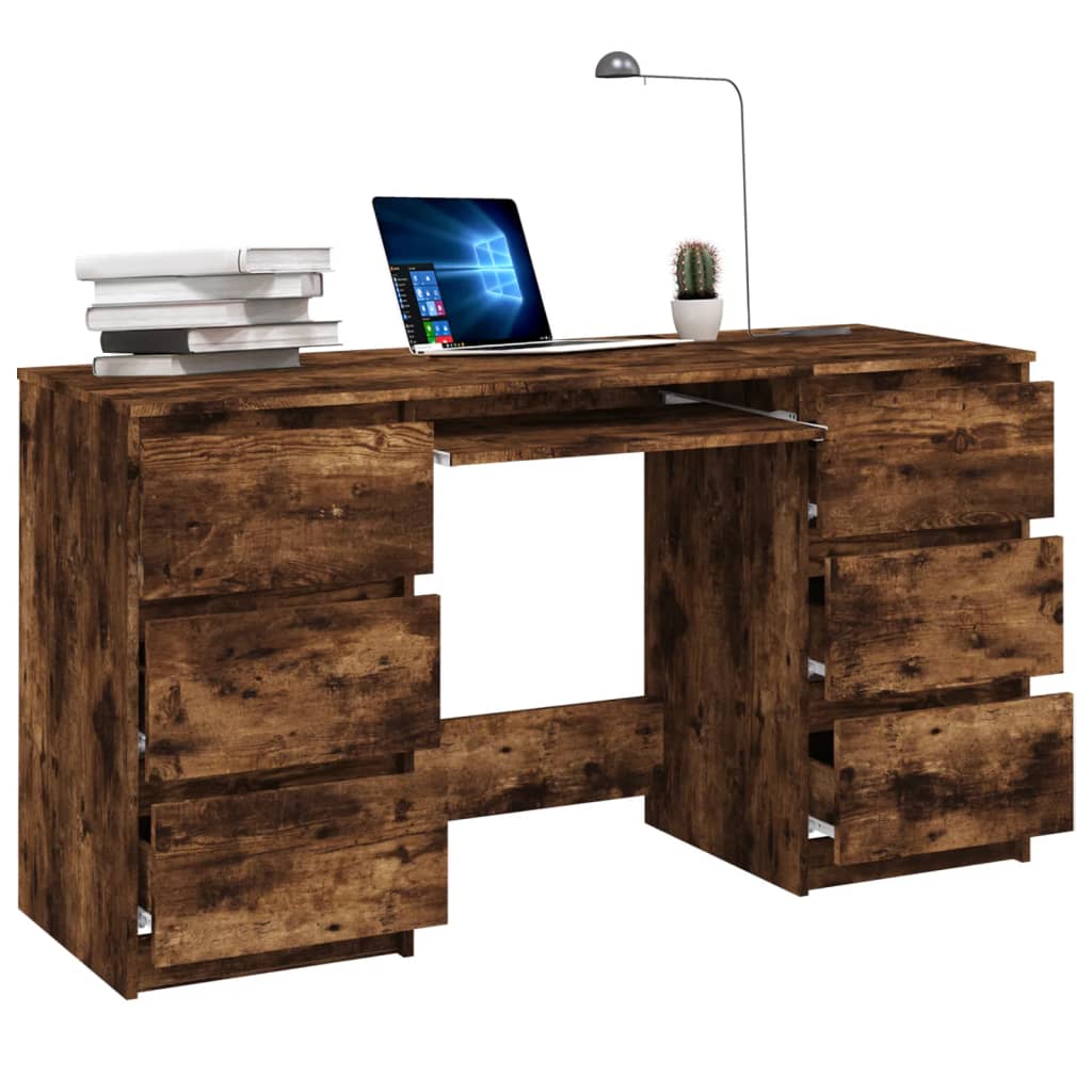 Bureau chêne fumé 140x50x77 cm matière bois