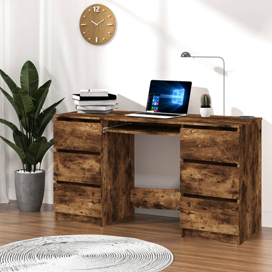 Bureau chêne fumé 140x50x77 cm matière bois