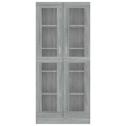 Vitrinenschrank Grau Sonoma 82,5x30,5x185 cm Holzwerkstoff