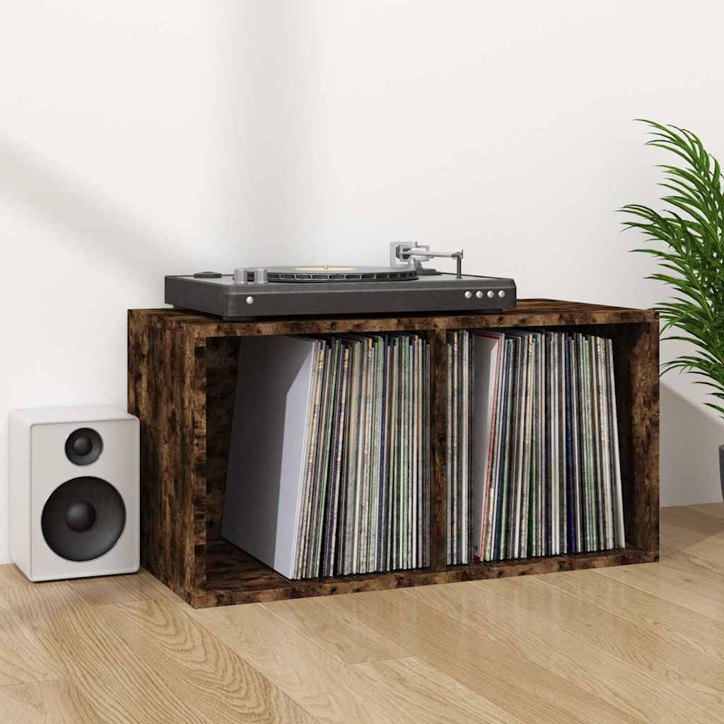 Schallplatten-Box Räuchereiche 71x34x36 cm Holzwerkstoff
