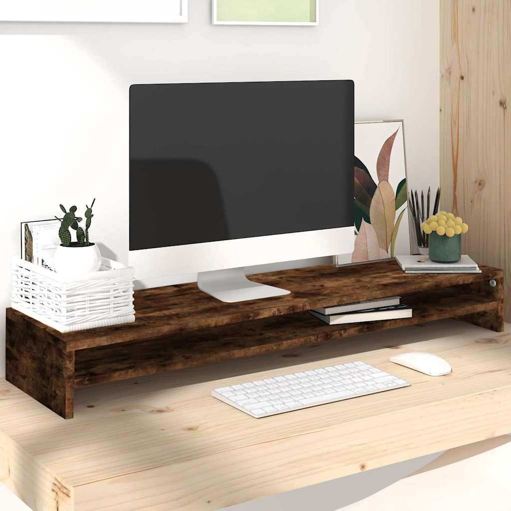 Monitorständer Räuchereiche 100x24x13 cm Holzwerkstoff