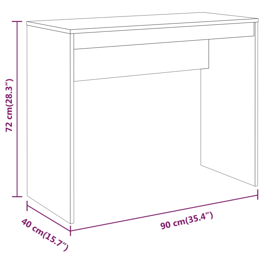 Bureau Sonoma gris 90x40x72 cm matériau bois