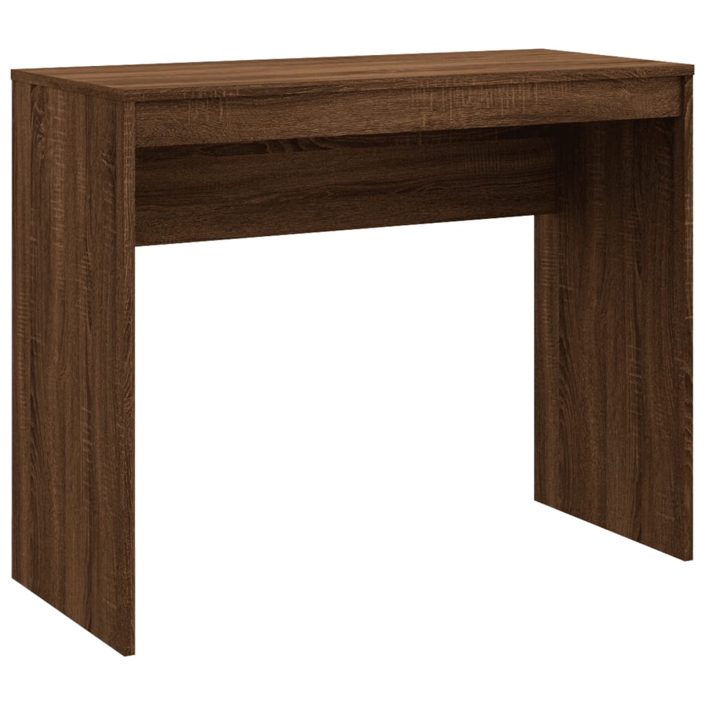 Bureau aspect chêne marron 90x40x72 cm en bois