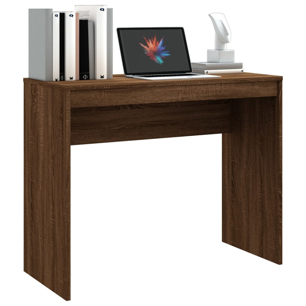 Bureau aspect chêne marron 90x40x72 cm en bois