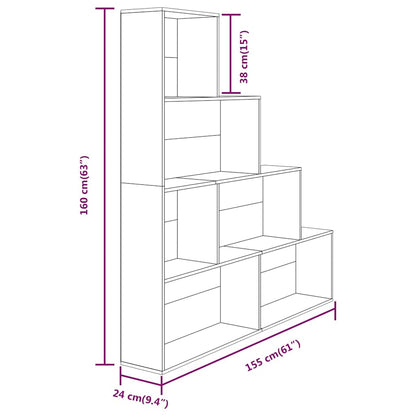 Bücherregal Räuchereiche 155x24x160 cm