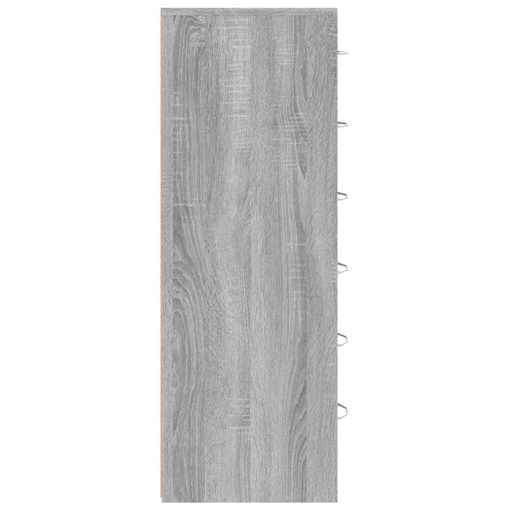 Sideboard mit 6 Schubladen Grau Sonoma 50x34x96cm Holzwerkstoff