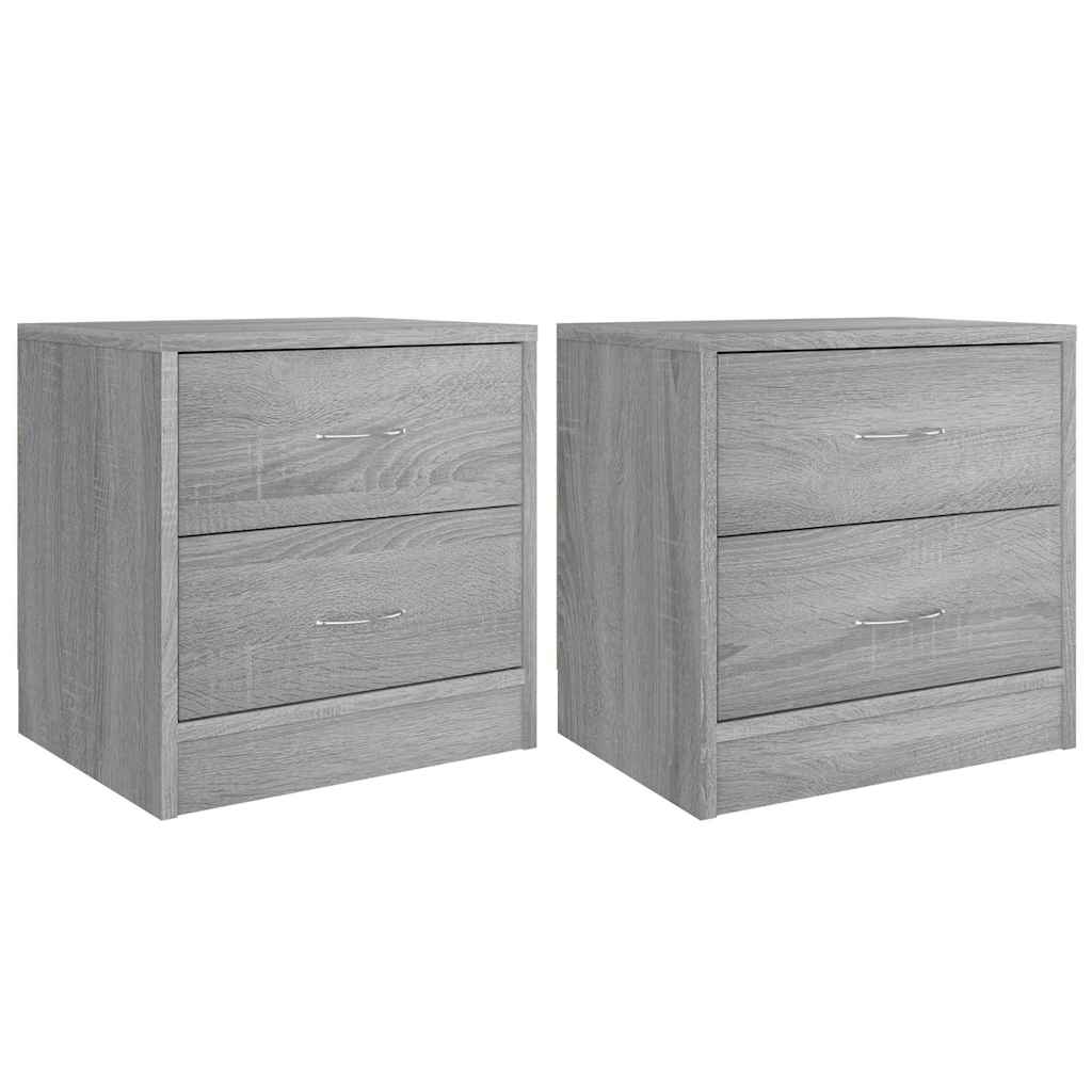 Nachttische 2 Stk. Grau Sonoma 40x30x40 cm Holzwerkstoff