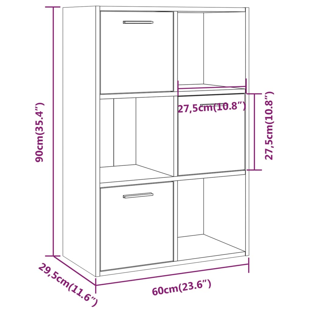Storage cabinet Gray Sonoma 60x29.5x90 cm