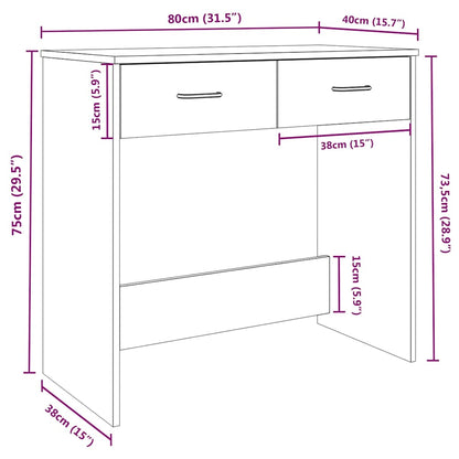 Schreibtisch Räuchereiche 80x40x75 cm Holzwerkstoff