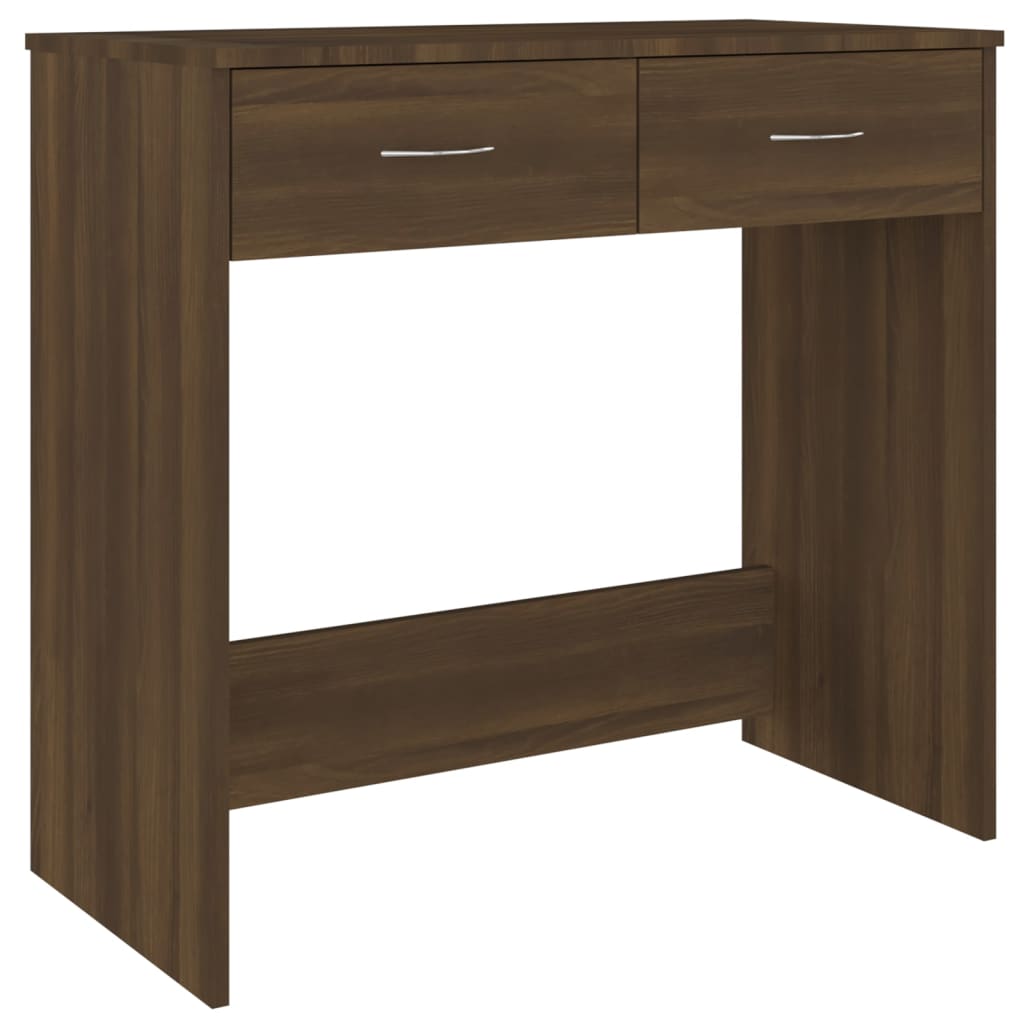 Bureau aspect chêne marron 80x40x75 cm en bois