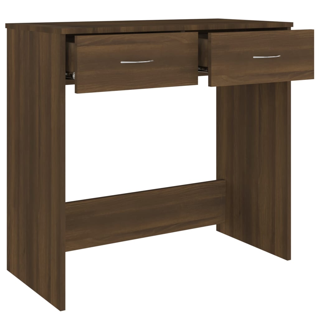 Bureau aspect chêne marron 80x40x75 cm en bois