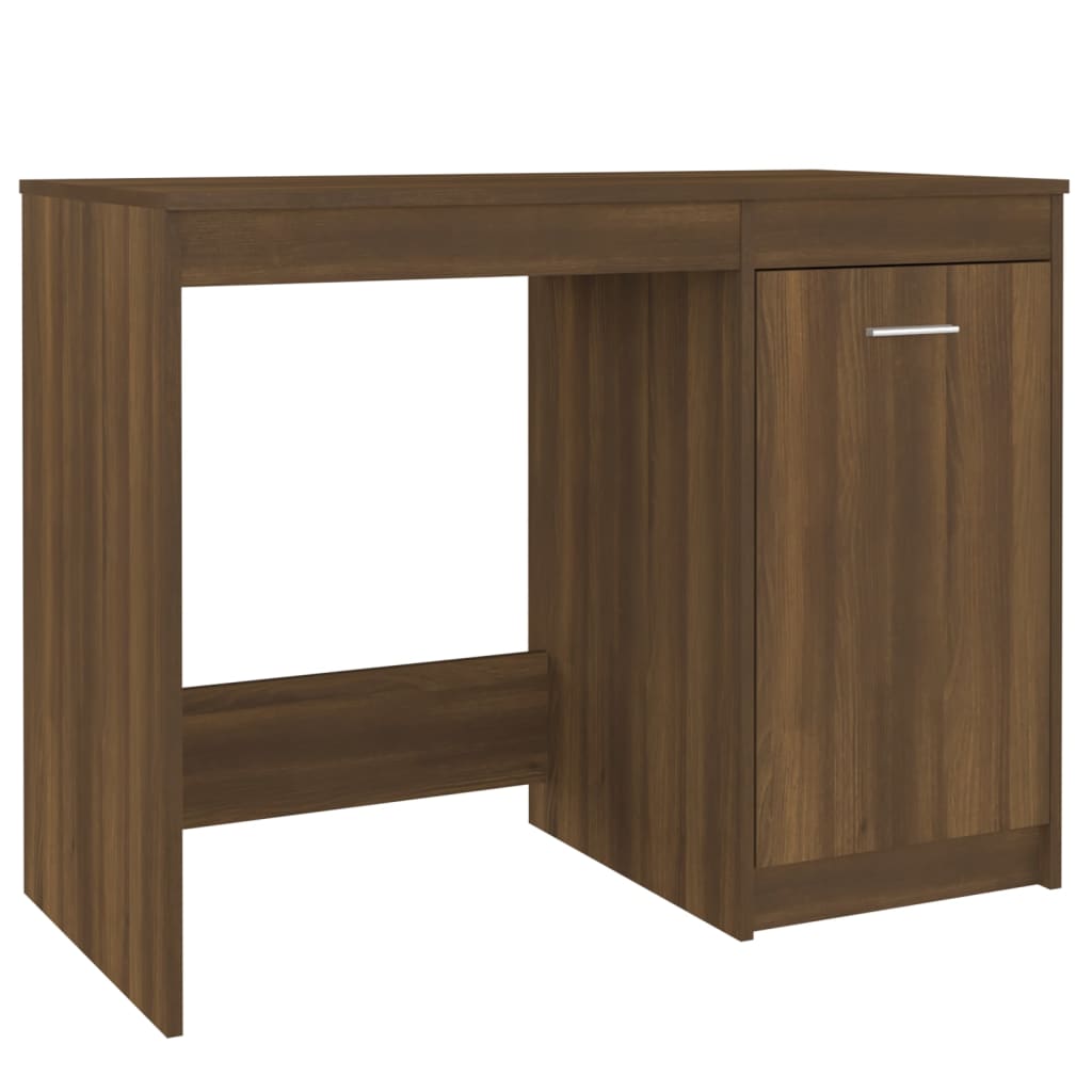 Bureau aspect chêne marron 100x50x76 cm matériau bois