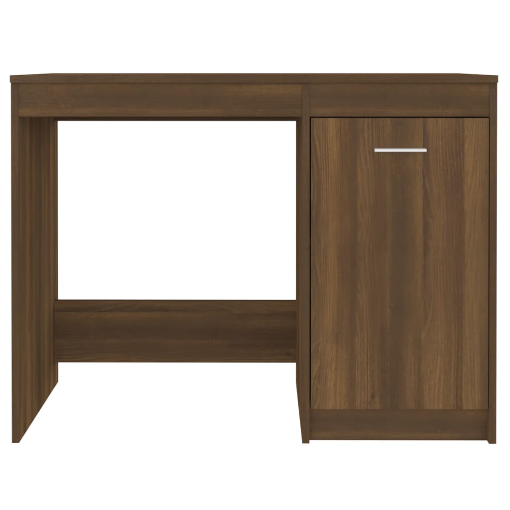 Bureau aspect chêne marron 100x50x76 cm matériau bois