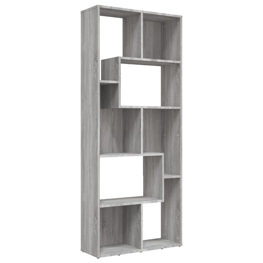 Bookshelf Gray Sonoma 67x24x161 cm Wood Material