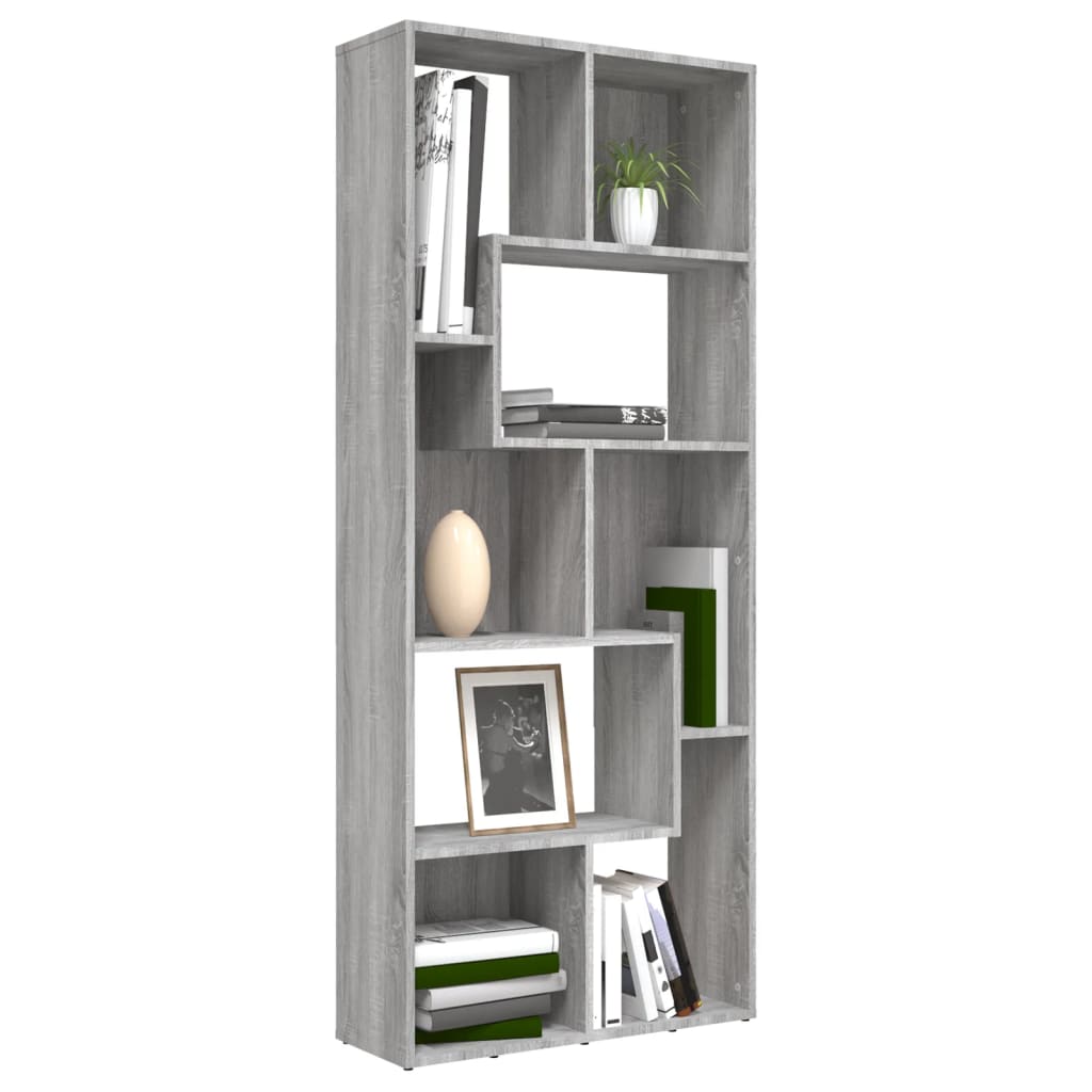 Bookshelf Gray Sonoma 67x24x161 cm Wood Material