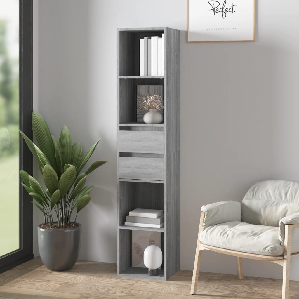 Bookshelf Gray Sonoma 36x30x171 cm Wood Material