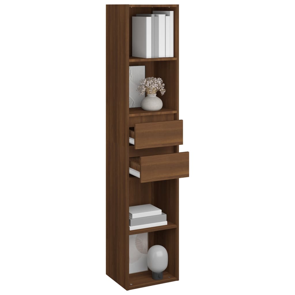 Bookshelf Brown Oak Look 36x30x171 cm Wood Material
