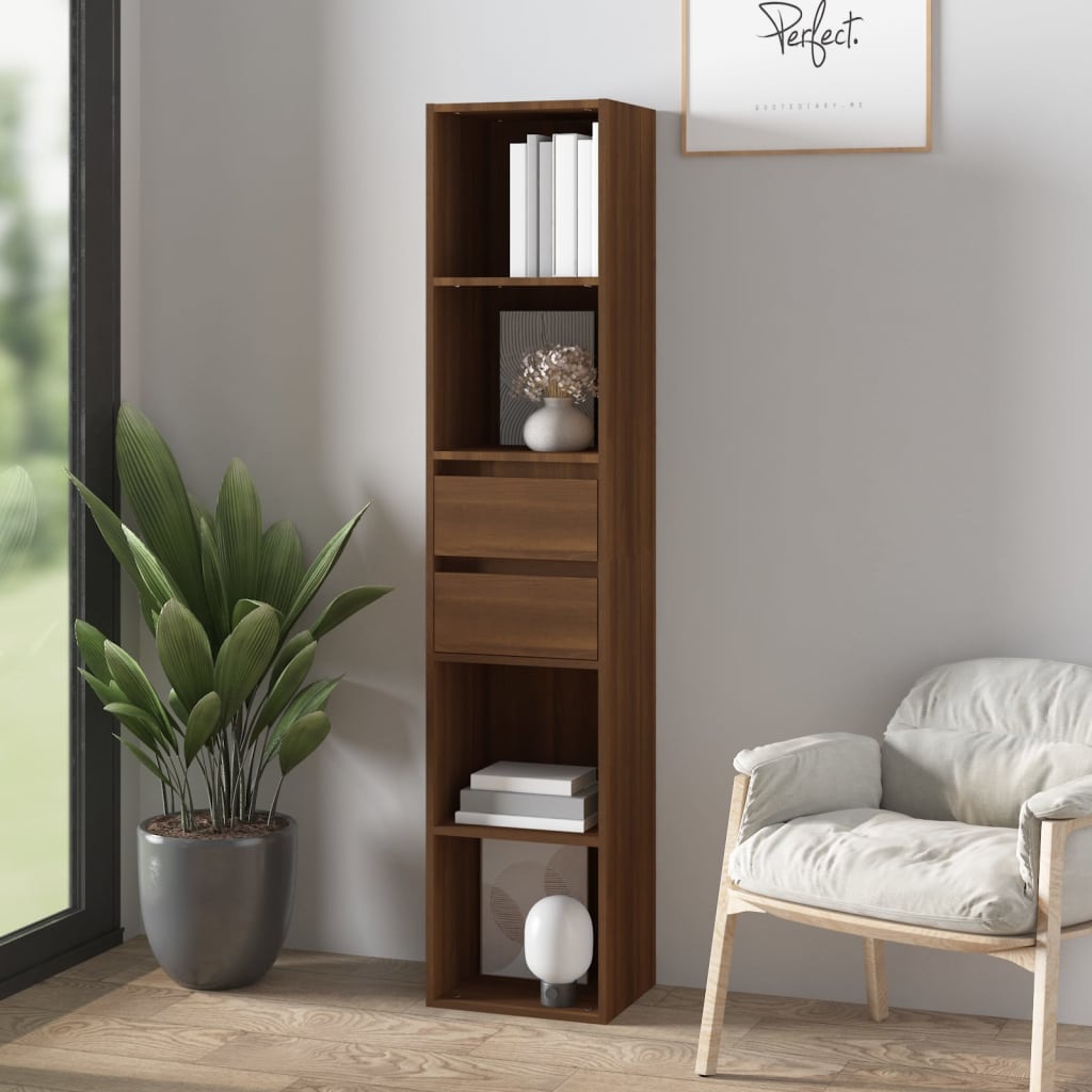 Bookshelf Brown Oak Look 36x30x171 cm Wood Material